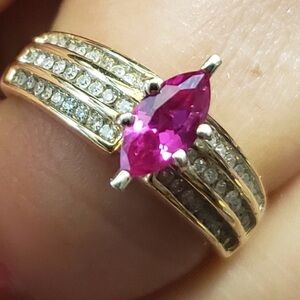 FOR ISO ONLY  10k YG Ruby and Diamond Ring